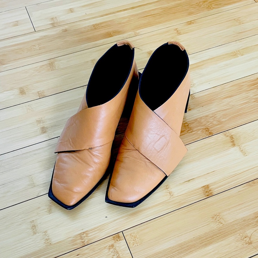 Gray Matters Camel Sculptural Heels